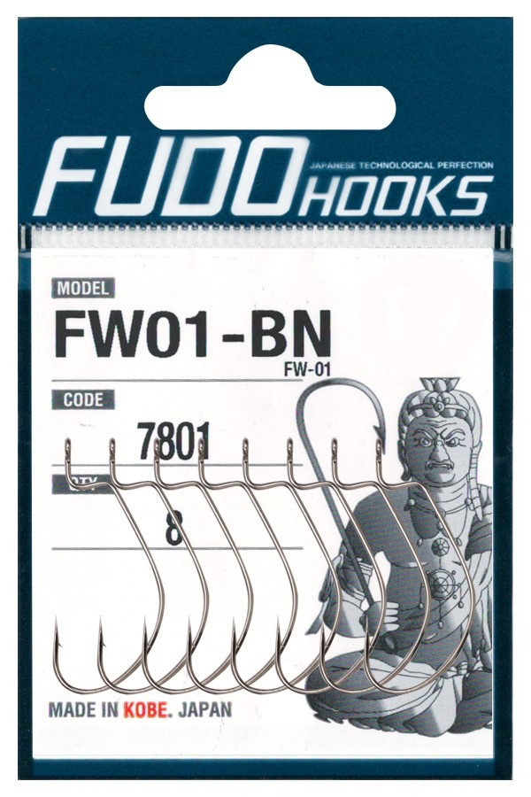 Крючки Fudo FW01-BN 7801 BN офсетные № 6 12шт. - фото 1