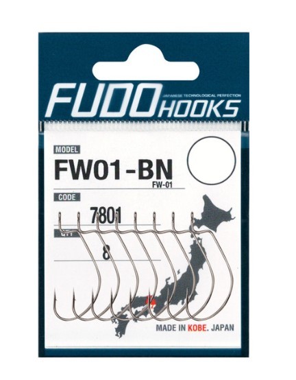 Крючки Fudo FW01-BN 7801 BN офсетные № 3/0 5шт. - фото 1