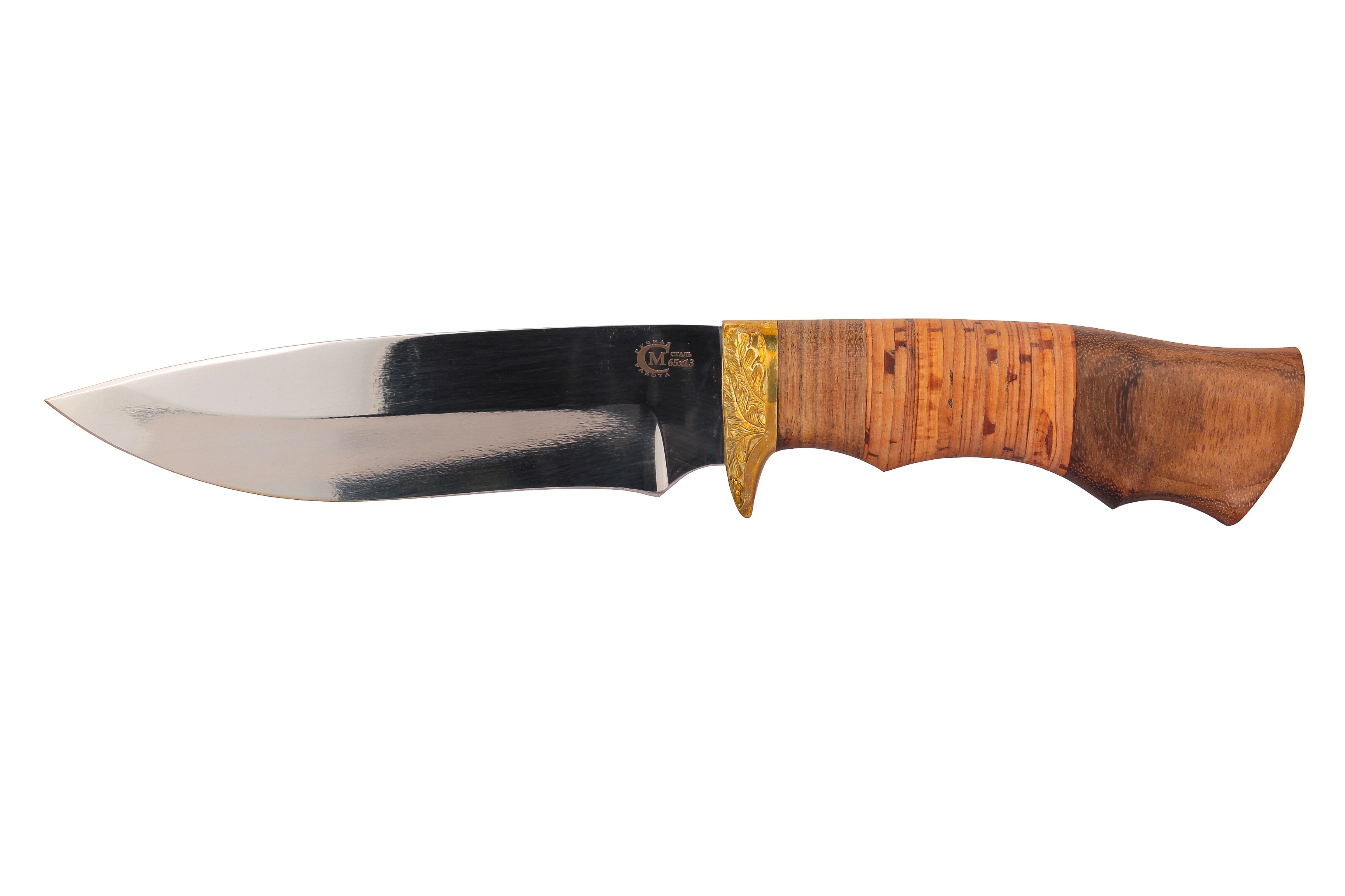 Нож ИП Семин Близнец сталь 65х13 литье береста - фото 1