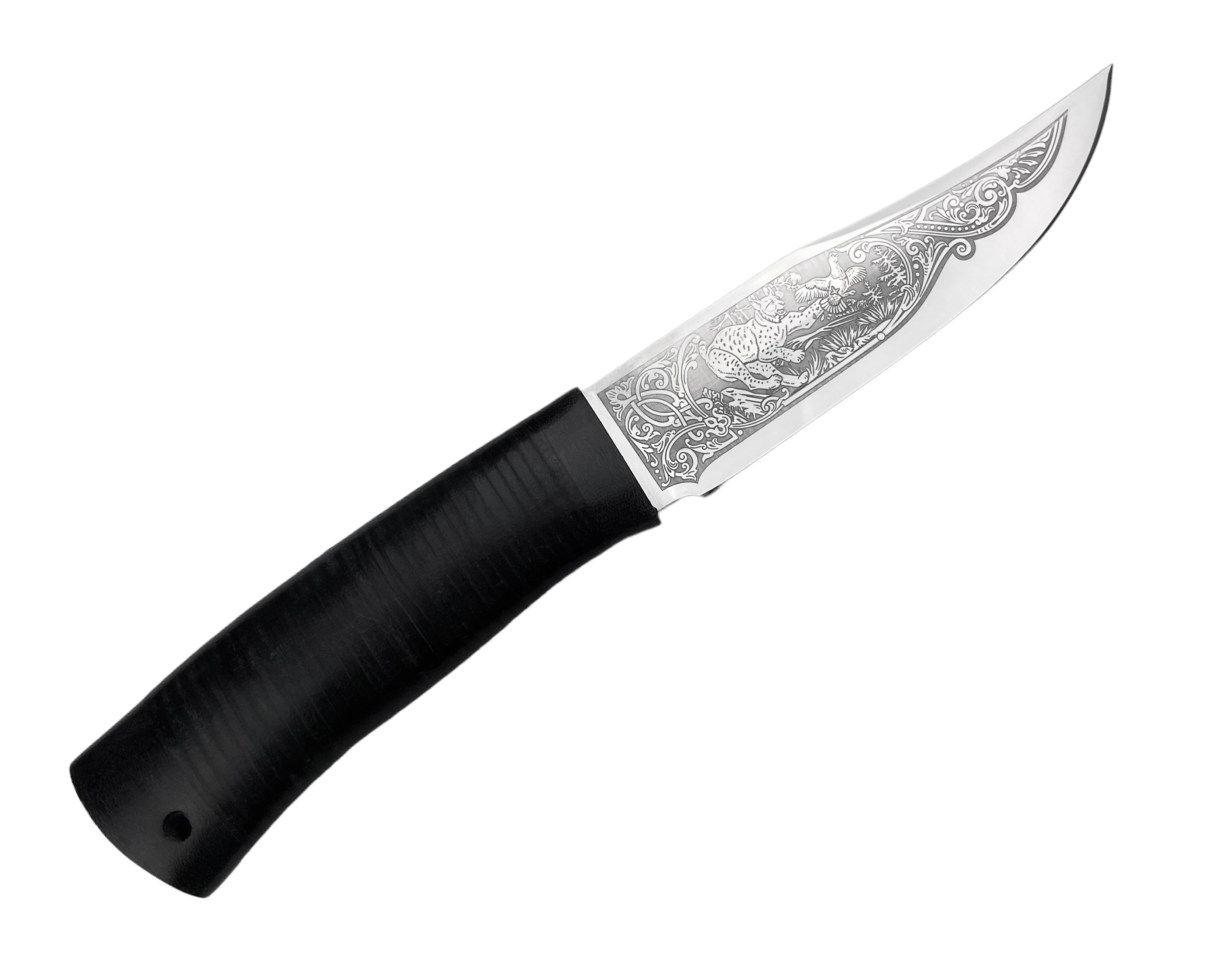 Нож Росоружие Домбай 2 ЭИ-107 кожа рисунок - фото 1