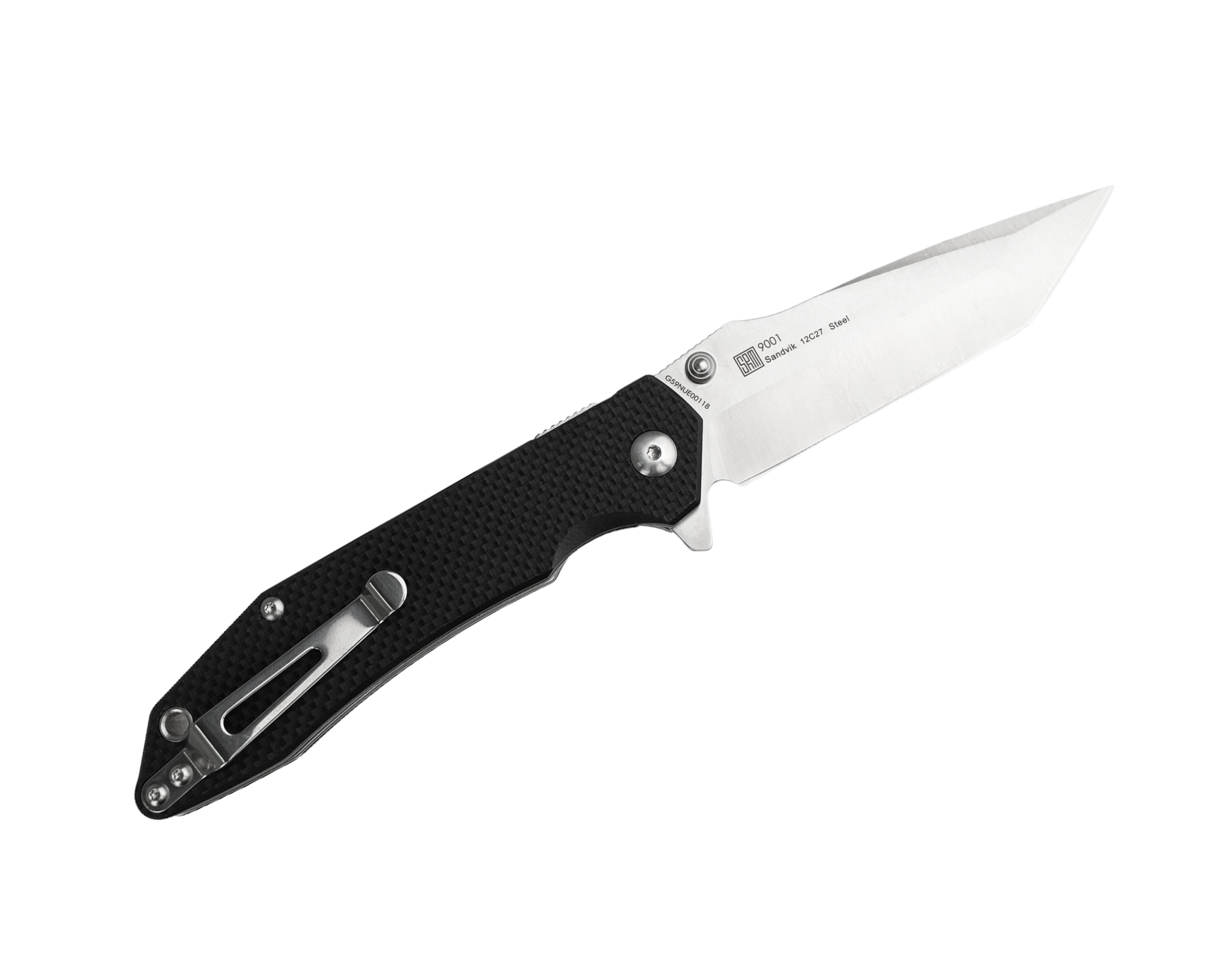 Нож Sanrenmu 9001 складной сталь Sandvik  12C27 рукоять G10 - фото 1