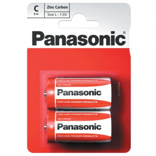 Батарейка Panasonic Zinc Carbon R14 C 1.5B уп.2шт - фото 1