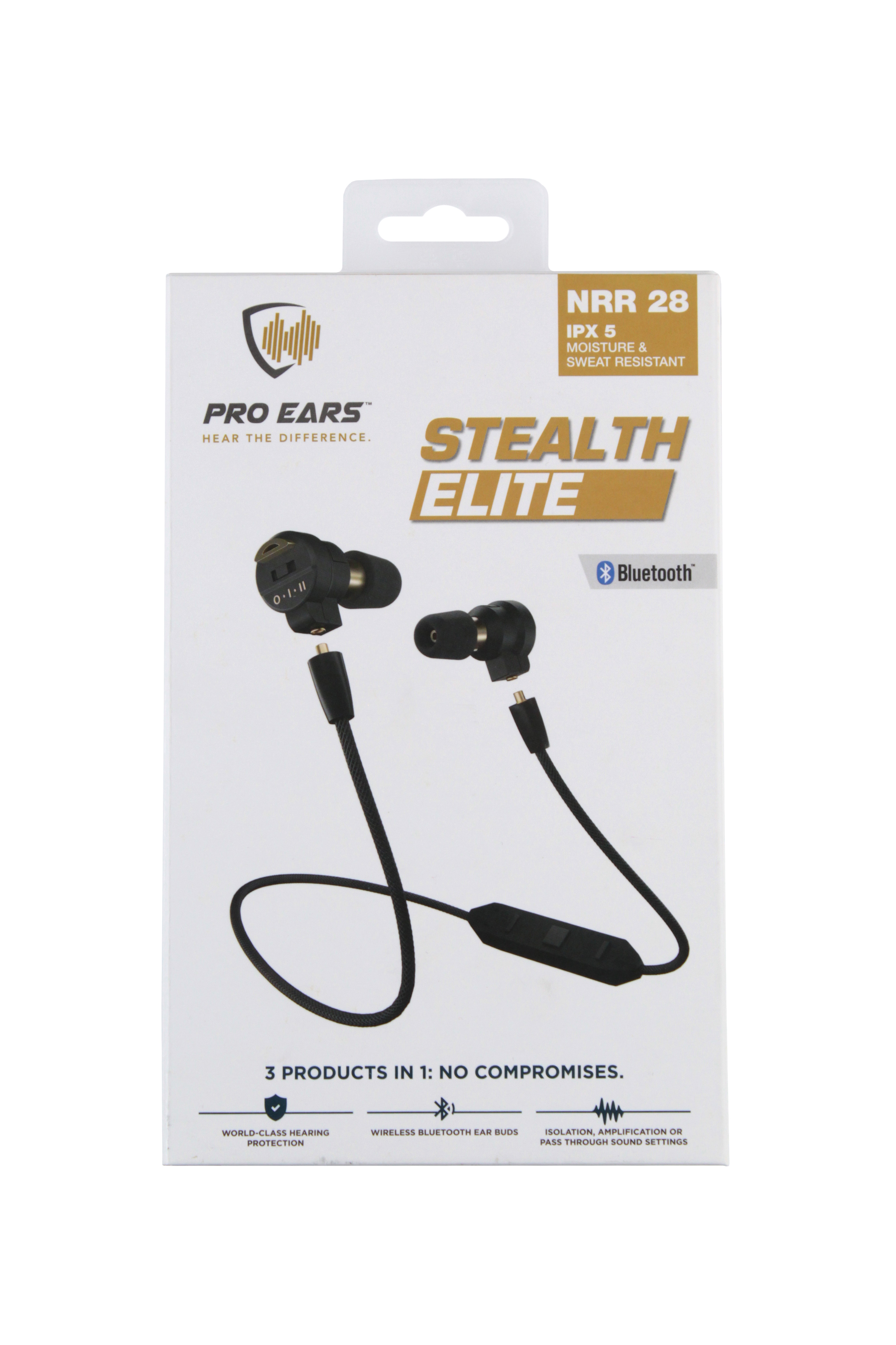 Беруши Pro Ears Stealth Elite  активные bluetooth IPX5 черный - фото 1