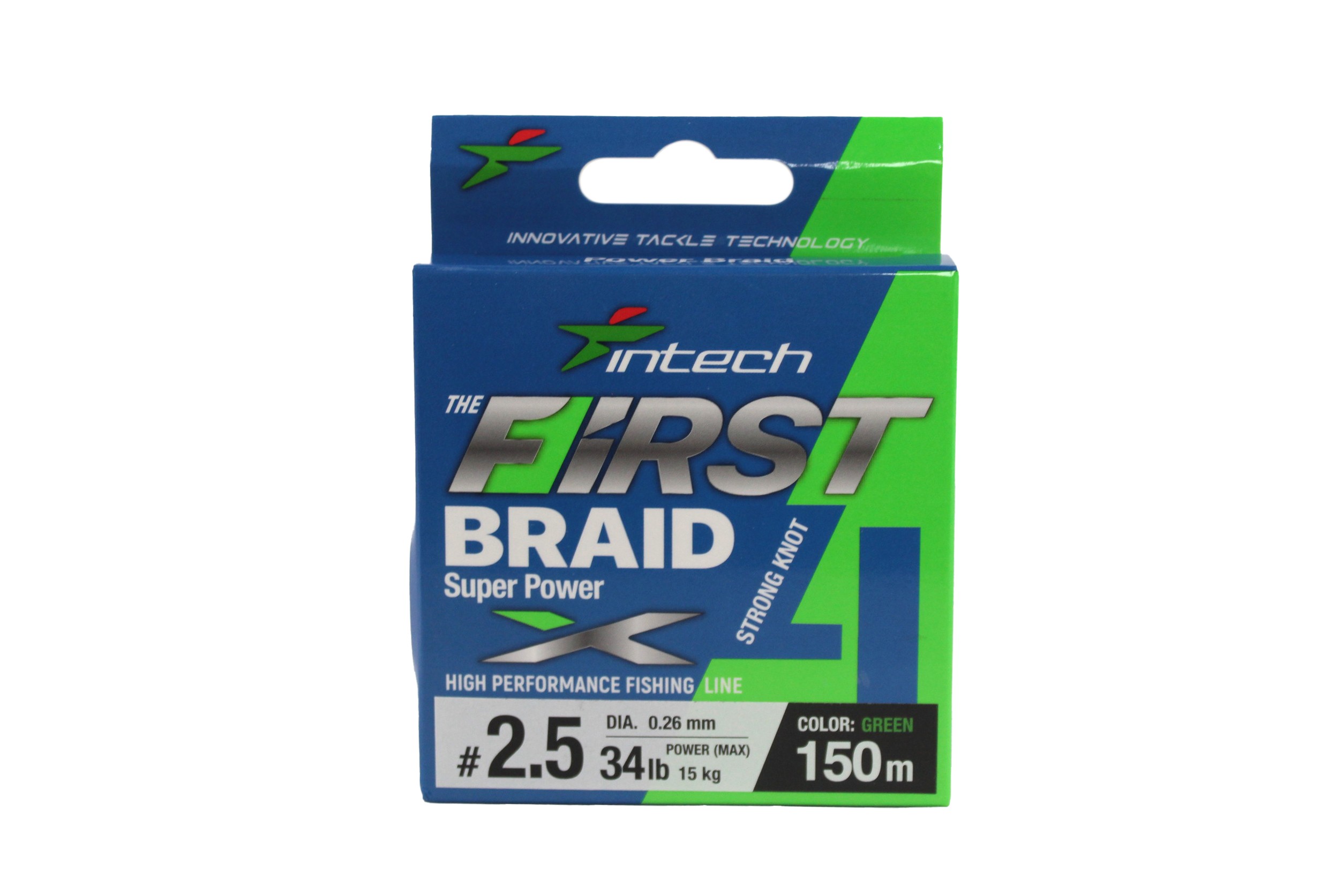 Шнур Intech First Braid X4 150м 2,5/0,26мм green - фото 1