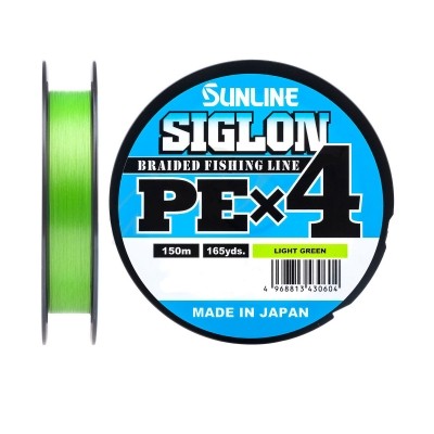 Шнур Sunline Siglon PEх4 light green 150м 0,8 12lb - фото 1