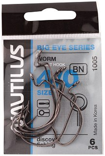 Крючок Nautilus Offset Big Eye Series Worm 1005 №4/0