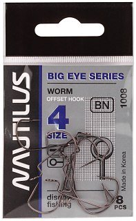 Крючок Nautilus Offset Big Eye Series Worm 1008 №4