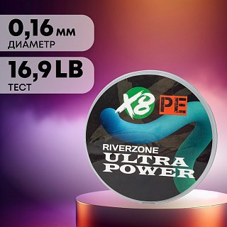 Шнур Riverzone Ultra Power X8 PE 1,0 150м 7,7кг blue - фото 3