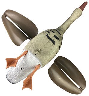 Подсадной гусь Taigan Goose летящий с вращающ. крыльями на стальном основании - фото 2