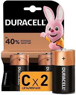 Батарейка Duracell C LR14 2шт - фото 1