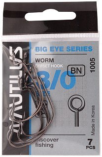 Крючок Nautilus Offset Big Eye Series Worm 1005 №3/0